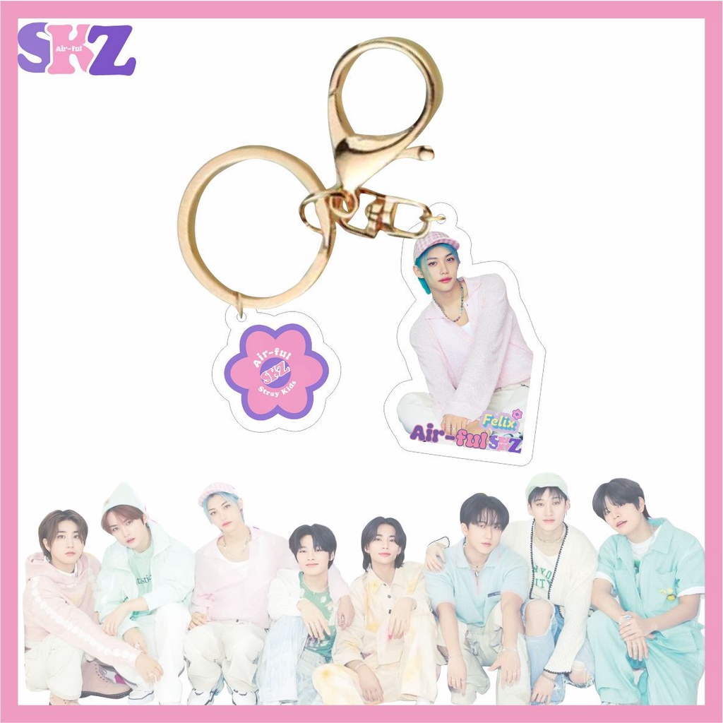 Móc Khóa acrylic Hình stray kids air-Ly Mới Trang Sức Quyến Rũ Cho Túi Xách Hyungmin hyunjin