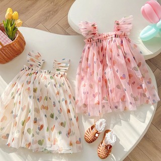 Đầm tulle In Hoa Cúc Thời Trang Mùa Hè Xinh Xắn Cho Bé Gái d01