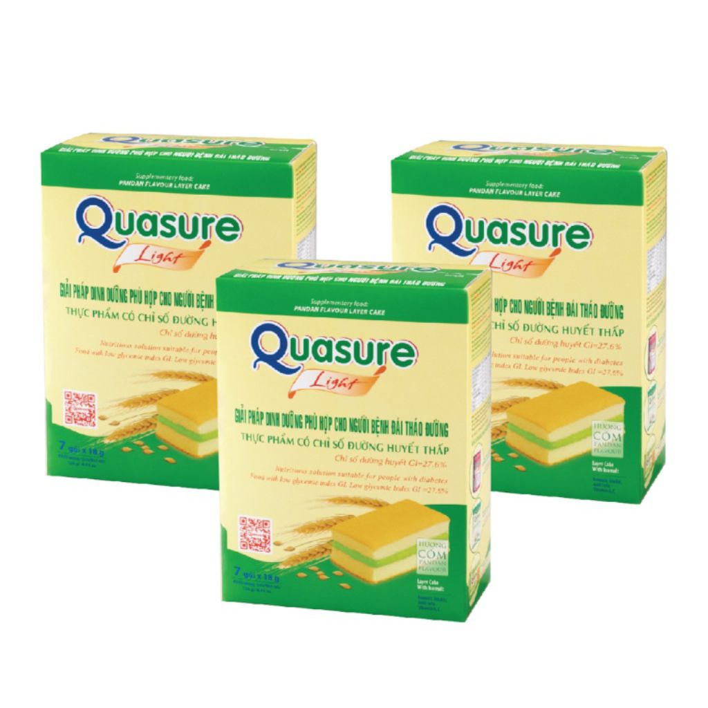 Combo 2 Hộp Bánh Bông Lan Quasure Light Cốm Bibica 126g dành cho người ăn kiêng, tiểu đường Shopbethienkim