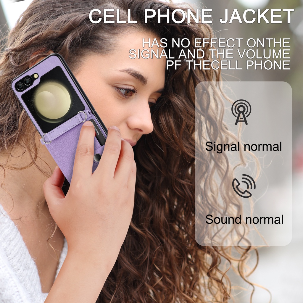 Cho Samsung Z Flip 5 Flip4 3 5G Ốp Bao Da Điện Thoại Nắp Gập Dạng Ví Có Ngăn Đựng Thẻ