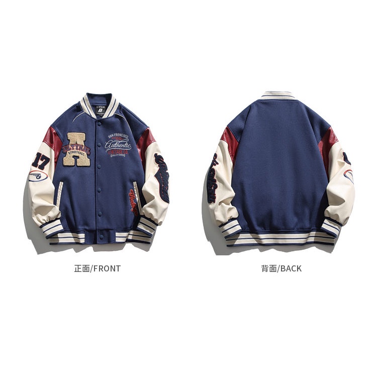 Áo Khoác Bóng Chày Dáng Rộng Có Thêu Chữ Thời Trang Cá Tính Cho Nam