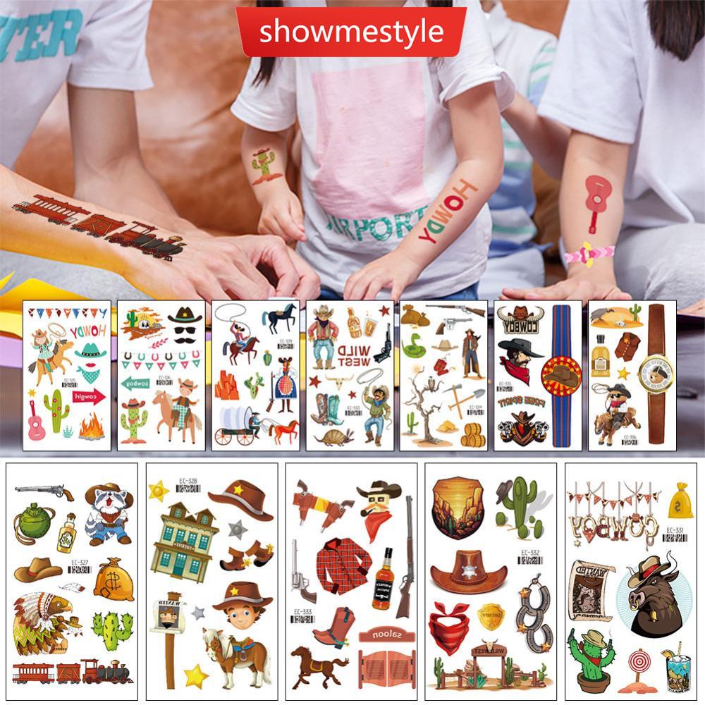 Sms Hình Xăm Dán Chống Thấm Nước Hình Cao Bồi Dễ Thương Cho Bé c9f4