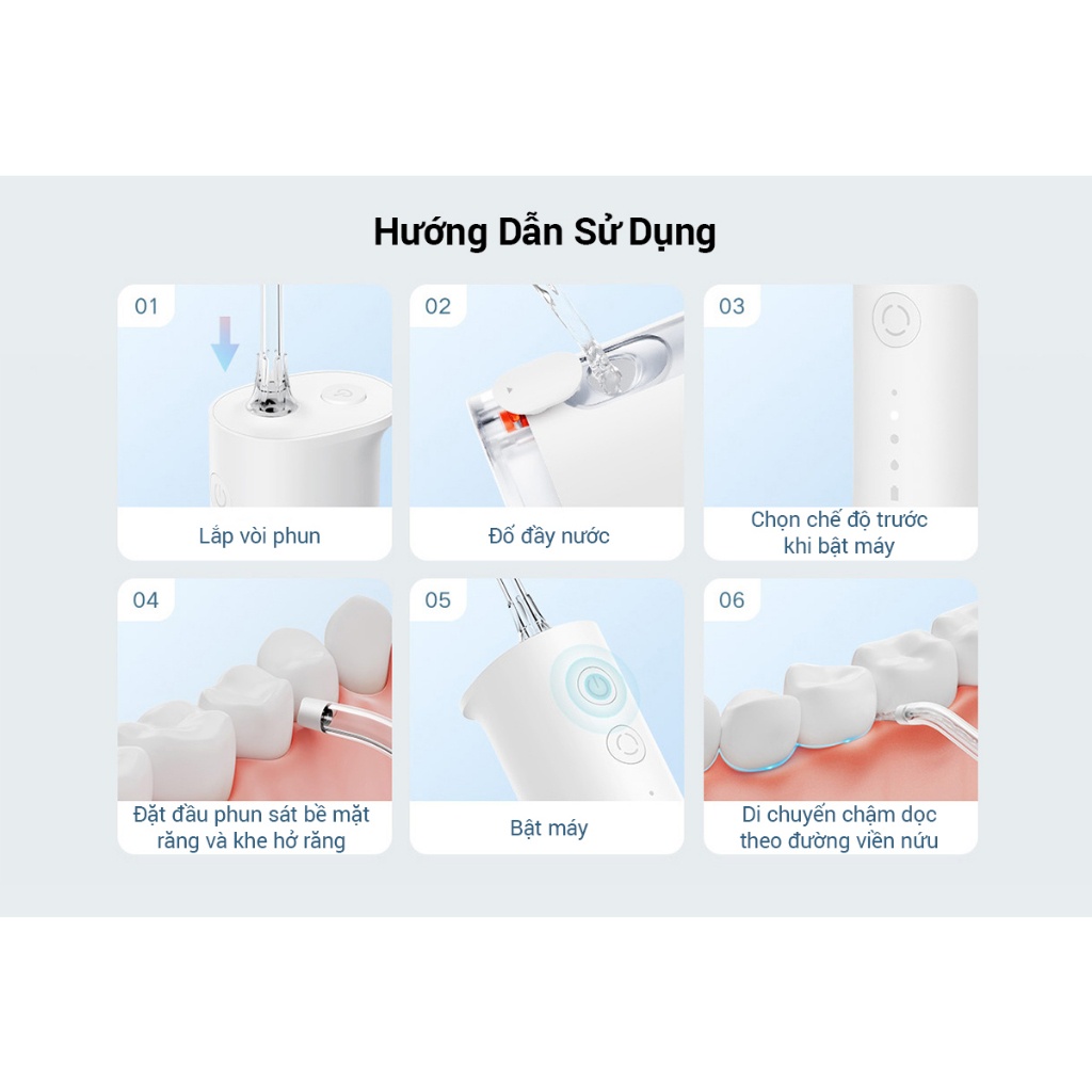 Máy Tăm Nước Xiaomi Mijia MEO703-F300 Vệ Sinh Răng Miệng 4 Chế Độ Làm Sạch - Hiệu quả hơn gấp 7 lần