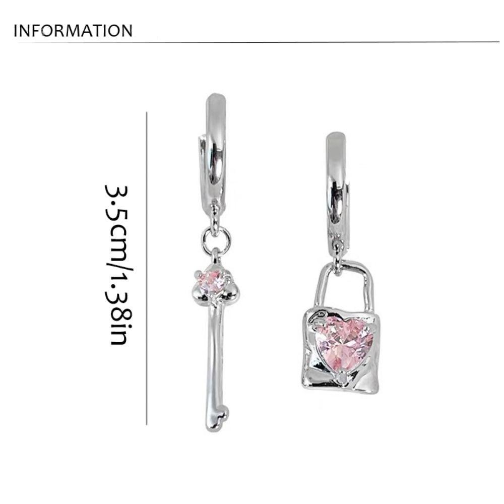 Bliss Khuyên Tai Bạc Xỏ Lỗ Hình Chìa Khóa / Chìa Khóa Phong Cách vintage Lãng Mạn