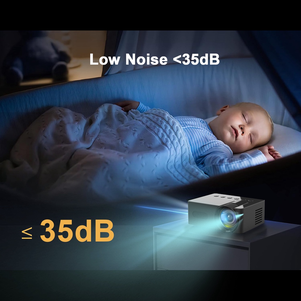 Máy Chiếu mini yt100 Kết Nối wifi Thông Minh Đa Màn Hình Cho iphone android