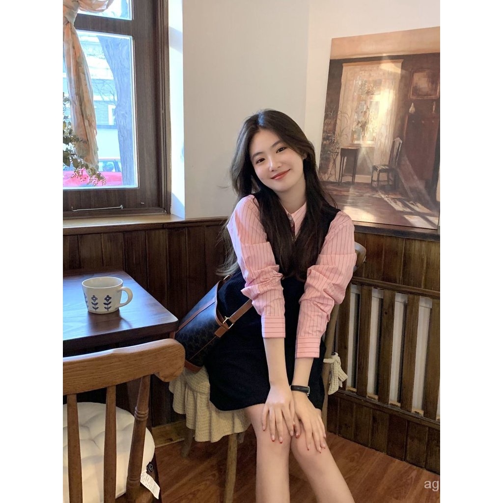 Đầm Sơ Mi Hai Dây Dáng Chữ a Thời Trang Xuân Thu Cho Nữ