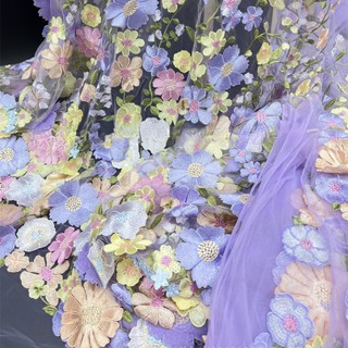 Tấm Vải Ren Lưới Thêu Hoa Xinh Xắn Đáng Yêu