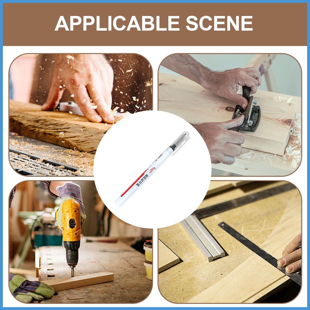 Bút Đánh Dấu Lỗ Sâu Kèm Kẹp Chuyên Dụng Cho Thợ Mộc