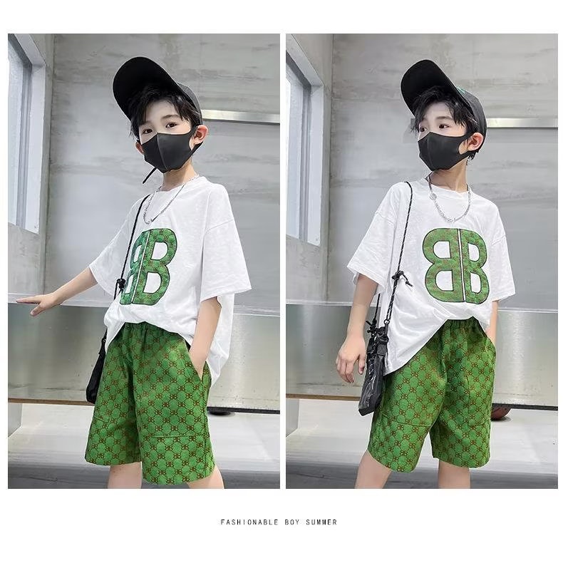 Áo Thun Mùa Hè Tay Cộc Dáng Rộng In Họa Tiết Hợp Thời Trang Cho Bé Trai