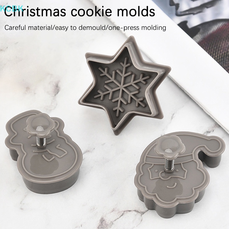 1 Bộ Khuôn Nhựa Làm Bánh Quy Tạo Hình 3d Chủ Đề Giáng Sinh