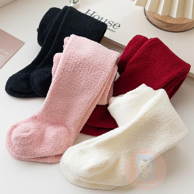 Laa6-quần Tất Mỏng Lưng Thun Màu Trơn Cho Bé Gái