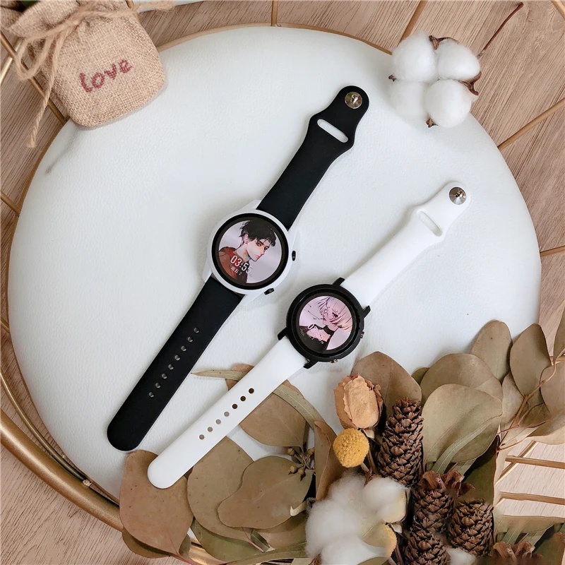 Dây Đeo Đồng Hồ Bằng Silicon Mềm Màu Kẹo 18mm 20mm 22mm Cho samsung huami huawei gt4 41mm 46mm garmin haylou