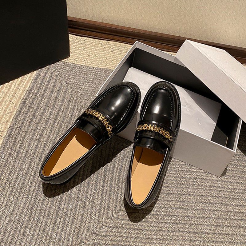 Mới Giày Da Nữ Mũi Tròn Phong Cách Anh Quốc