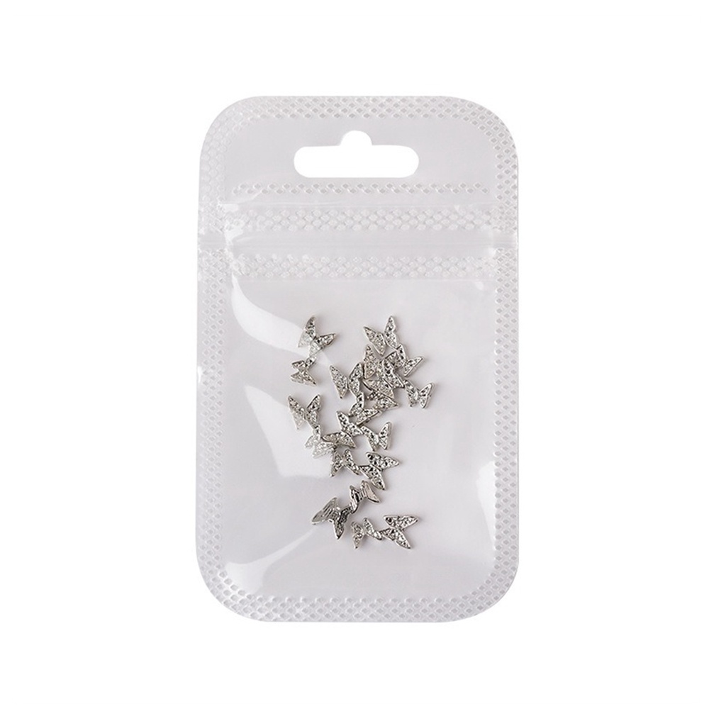 ✧Ready Stcok 10 Cái Trang Sức Hợp Kim Bạc Trang Sức Làm Móng Tay Cánh Bướm Nơ Ánh Sáng Sang Trọng Kim Loại Ba Chiều Trang Trí Móng Tay Dụng Cụ Làm Móng Tay Cho Cửa Hàng Nail CAO HƠ