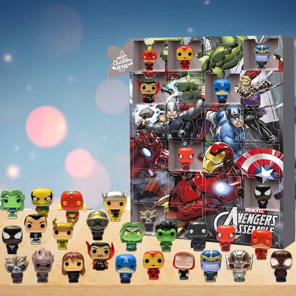 24pcs/set Marvel Blind Box Christmas Gifts Kids Avengers Figure Toys Christmas Advent Calendar Countdown Children Christmas Gifts
