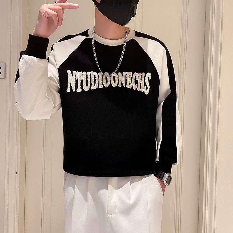 Áo Thun Dài Tay Cổ Tròn Thời Trang Thu Đông Hàn Quốc Cho Nam