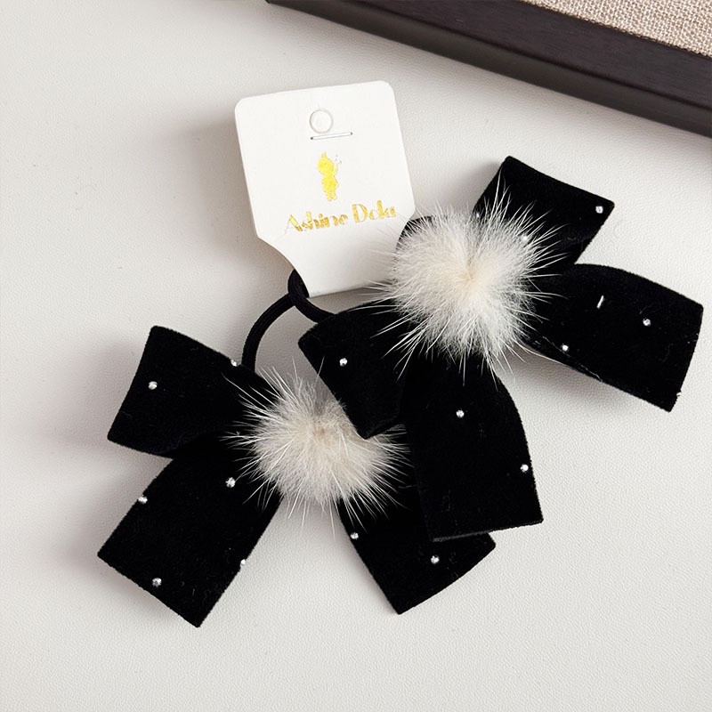 Kẹp Tóc Đính Nơ Bằng Nhung Phong Cách Thời Trang Năm Mới Hàn Quốc