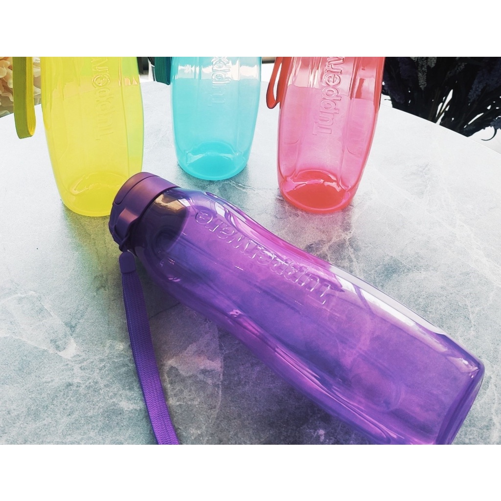 Bình nước Tupperware Eco Bottle Purlicious 1L màu tím chính hãng làm từ nhựa nguyên sinh PP