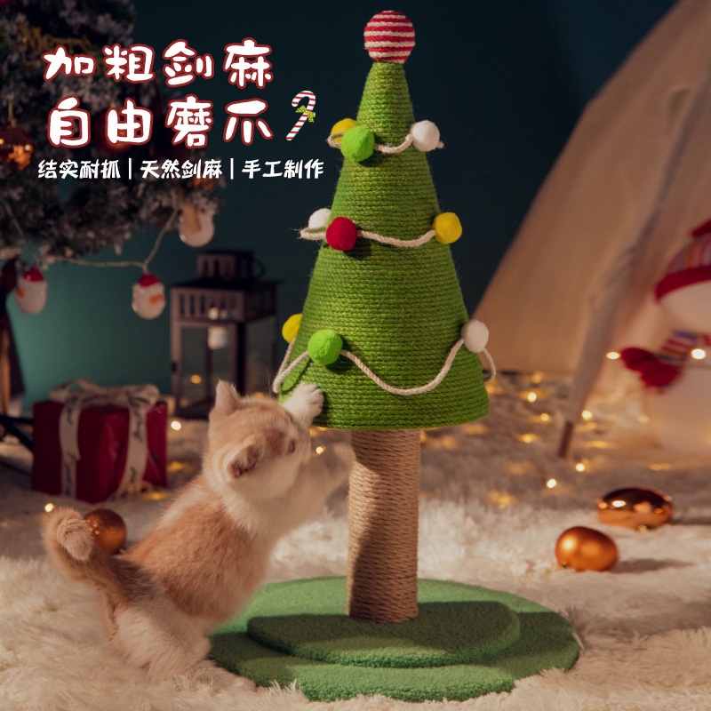 Cây Thông Giáng Sinh Tự Nhiên Cào Móng Cho Mèo Cào
