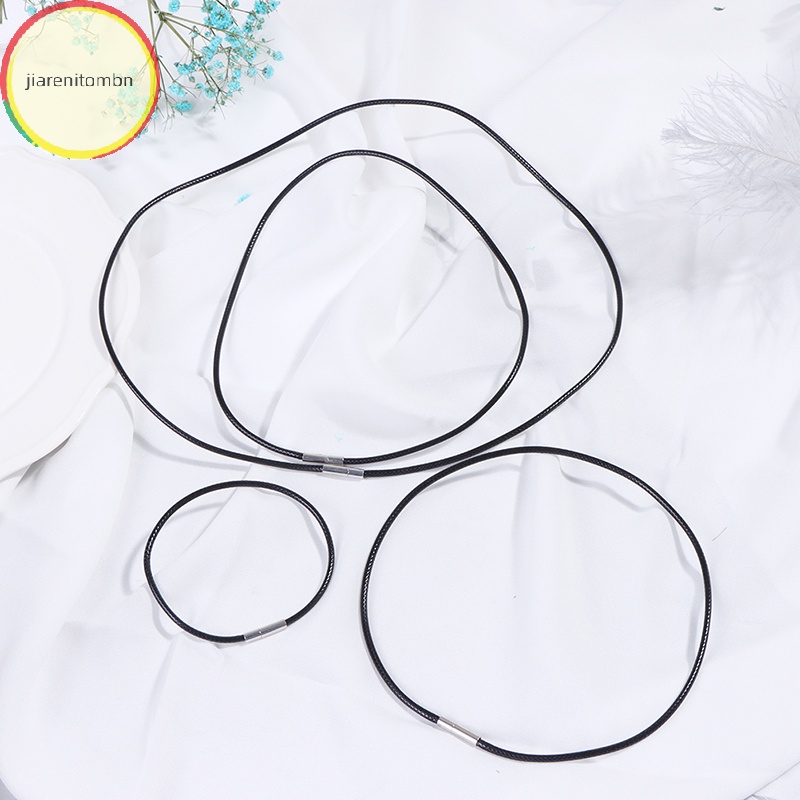 Dây Da Sáp Đen 3mm Có Khóa Thép Không Gỉ Vnitombn