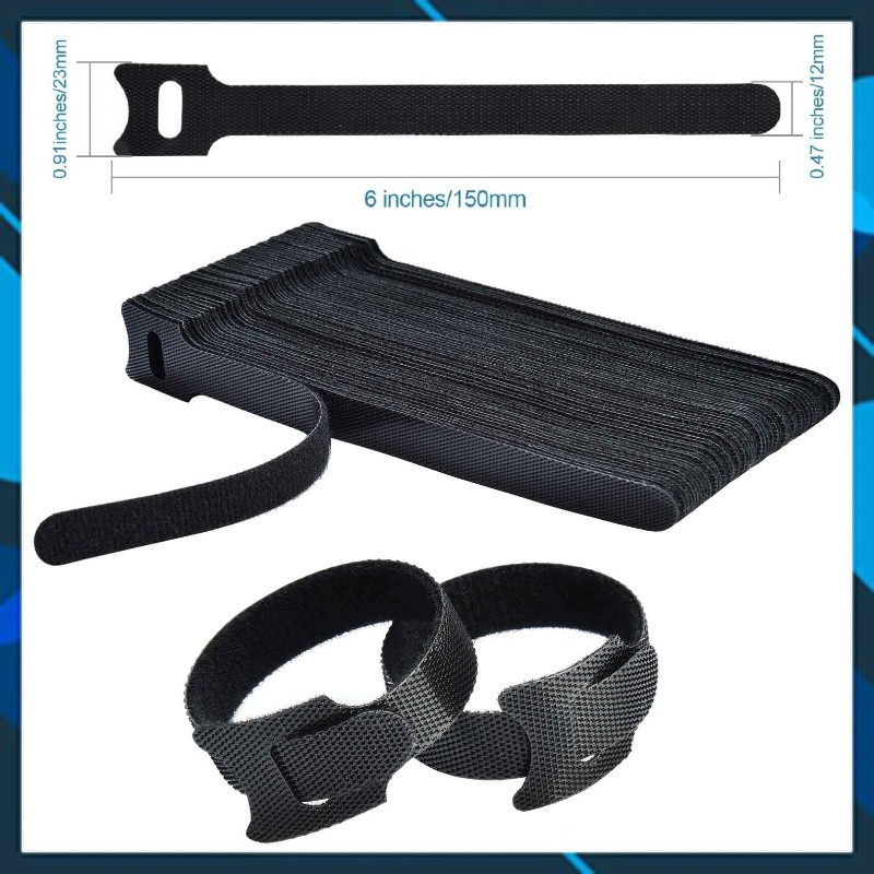  Dây Velcro Nylon Đai Buộc Giữ Làm Gọn Chống Rối Dây Cáp Sạc Tai Nghe Cáp HDMI Cáp Điện Tiện Lợi Dùng Nhiều Lần PKCN 