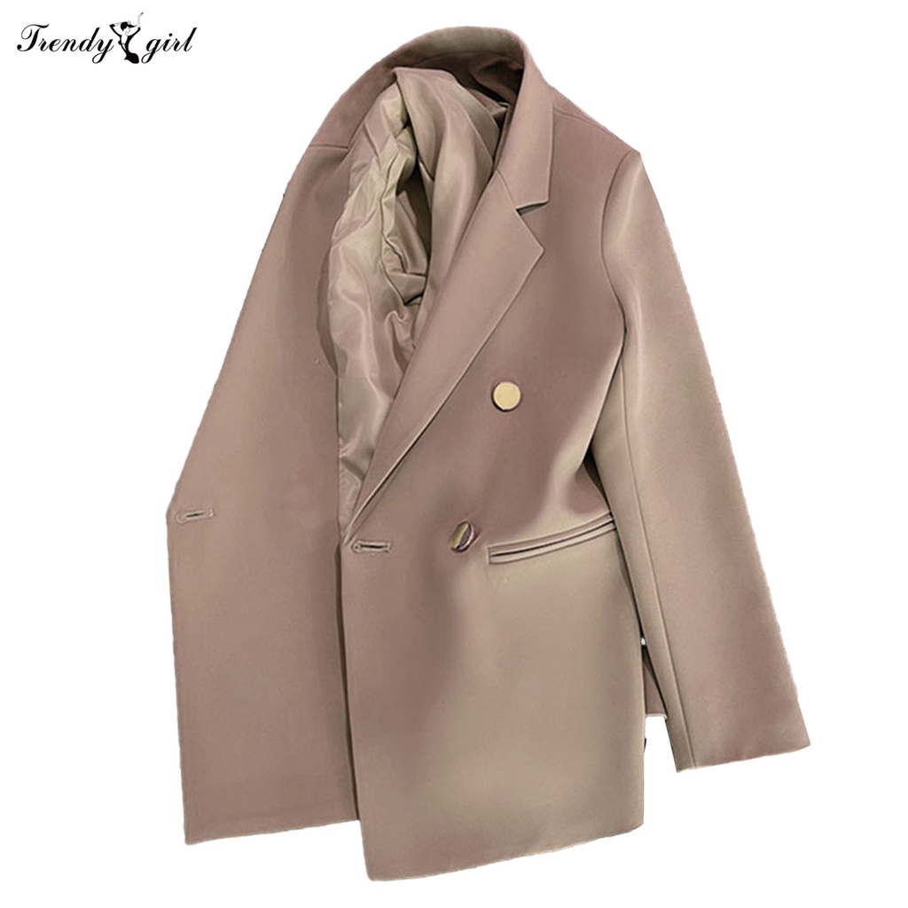 Áo Khoác blazer Hai Túi Tay Dài Màu Sắc Thời Trang Dành Cho Nữ