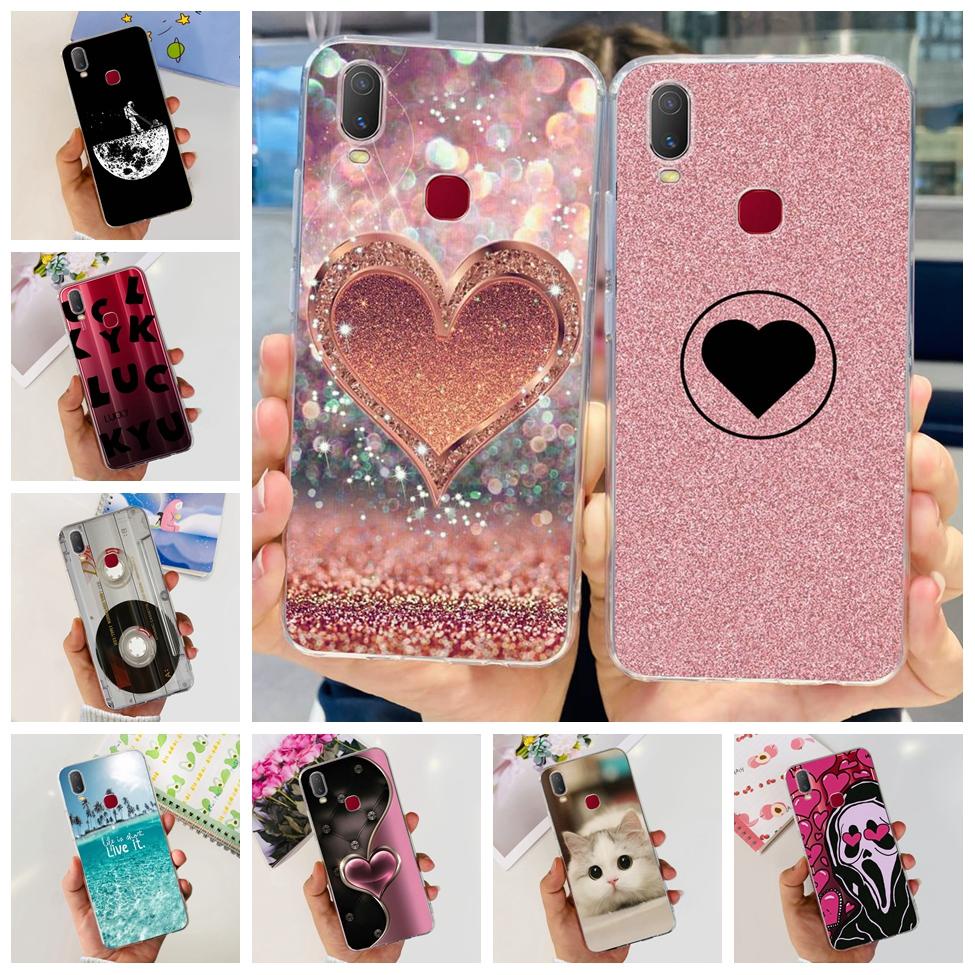 Ôp Điện Thoại Trong Suốt Họa Tiết Mèo & Hoa Dễ Thương Chống Sốc Cho vivo y11 2019 vivo 1906 vivo y11