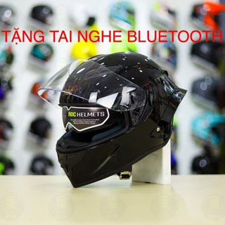 Mũ bảo hiểm fullface 2 kính ROC 03 đen bóng chính hãng, BH 12 tháng và miễn phí vận chuyển