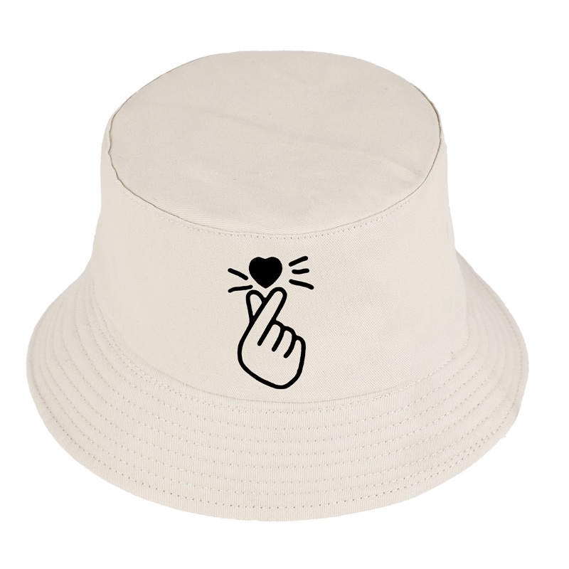 Hq Mũ Tai Bèo Họa Tiết Trái Tim Phong Cách Hiphop Đường Phố Hàn Quốc