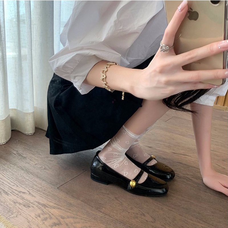 Giày Búp Bê Gót Thấp Mũi Tròn Thời Trang Nữ