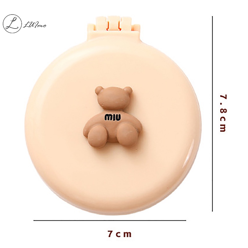 Luimo Lược Chải Tóc mini Hình Gấu Hoạt Hình Dễ Thương Có Gương Mát Xa Nhỏ Gọn Cho Bé Gái * Hàng Bán Chạy