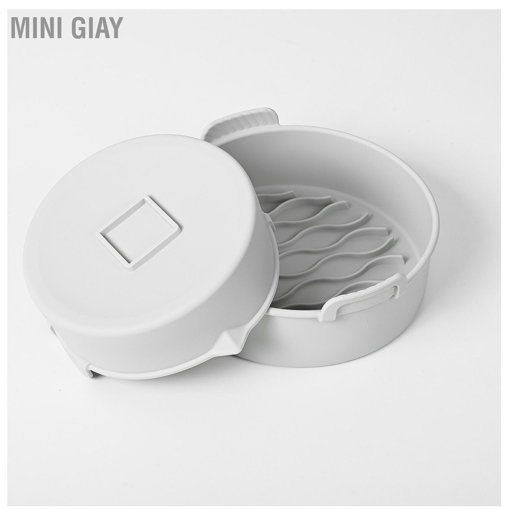 Mini Giay Nồi chiên silicon có tay cầm thể gập lại dễ dàng làm sạch Chảo nướng tái sử dụng cho lò bánh BBQ