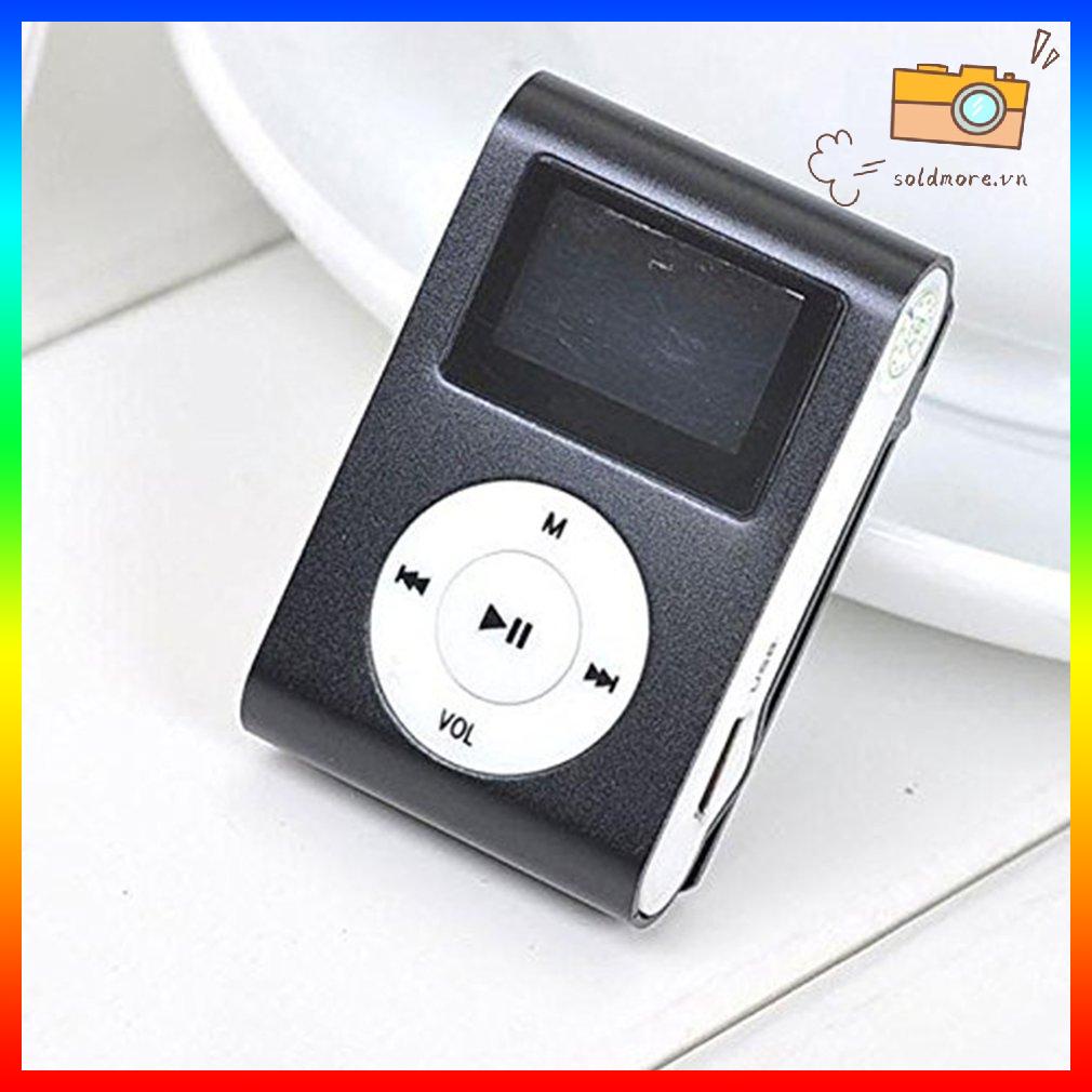Máy nghe nhạc MP3 mini kỹ thuật số Clip kim loại có màn hình LCD Hỗ trợ thẻ TF USB 2.0
