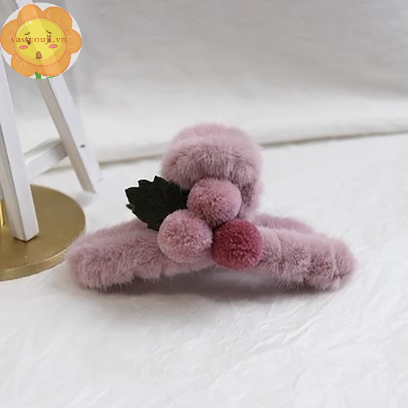 Vastji Kẹp Tóc Hình Cá Mập Phối Lông Nhung Cao Cấp Cho Nữ vn