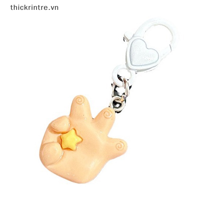 Móc Chìa Khóa Xe Hơi / Túi Xách Bằng Nhựa resin Họa Tiết Hoạt Hình gesture Dễ Thương Sáng Tạo Thích Hợp Làm Quà Tặng Cho Bé vn