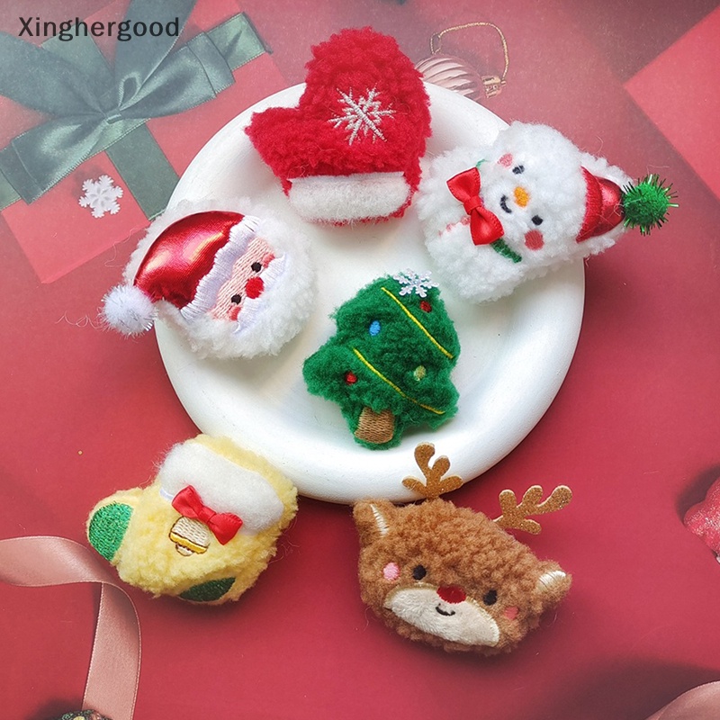 Xinghergood 1 Trâm Cài Áo Chủ Đề Giáng Sinh Đáng Yêu Hình Ông Già Noel Tuần Lộc Nhồi Bông xhg