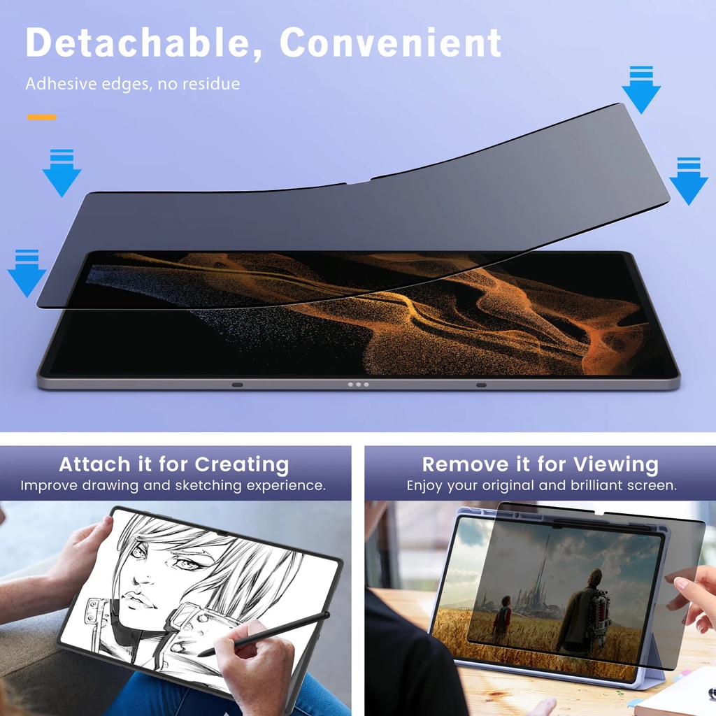 Miếng Dán Bảo Vệ Màn Hình Chống Chói / Trầy Xước Cho samsung galaxy tab s6 lite s7 s8 s9 s8 + s9fe + s7fe s8ultra