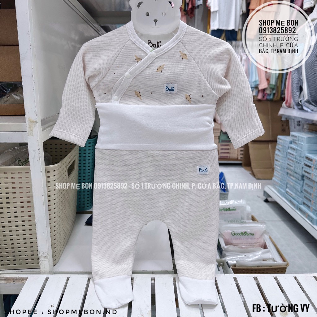 Bộ Baru sơ sinh nỉ liền bao tay chân và bo tay chân
