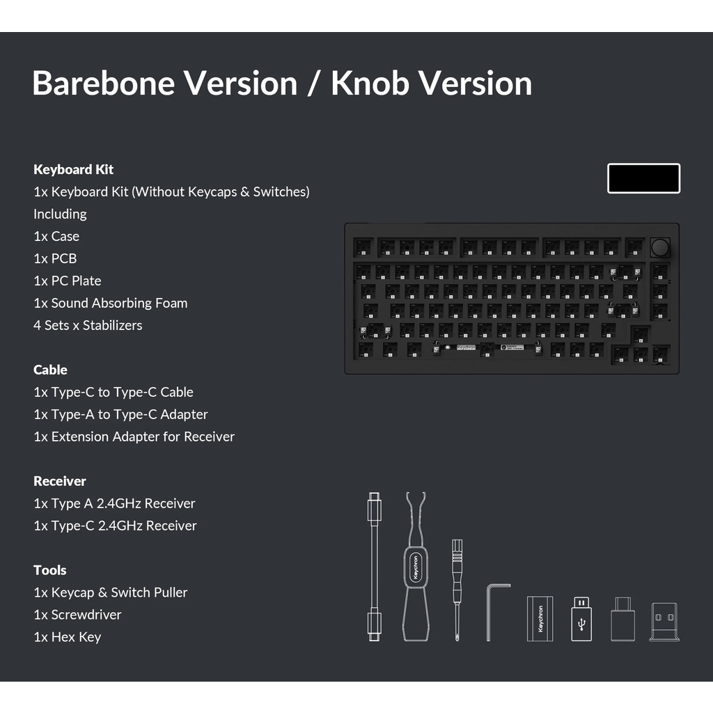 Bàn Phím Cơ Không Dây 82 Phím qmk / Qua v1 max