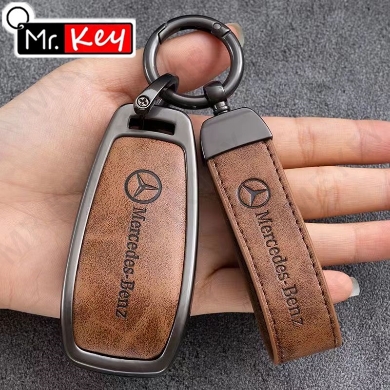 Vỏ Da Hợp Kim Nhôm Bảo Vệ Chìa Khóa Xe Hơi mercedes benz a b c e s g class w204 w205 w212 w213 w176 w177 glc cla amg