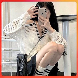  Áo len LƯỚI QC Montoghi cổ thuyền KIỂU KHOÉT HỞ VAI tay dài