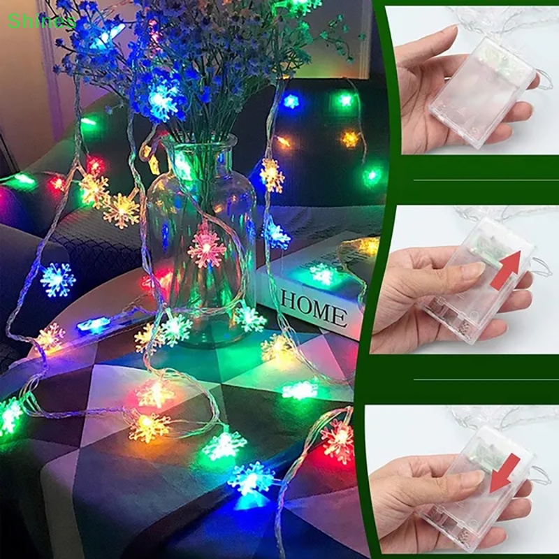 Dây Đèn led 3m Hình Bông Tuyết Trang Trí Giáng Sinh