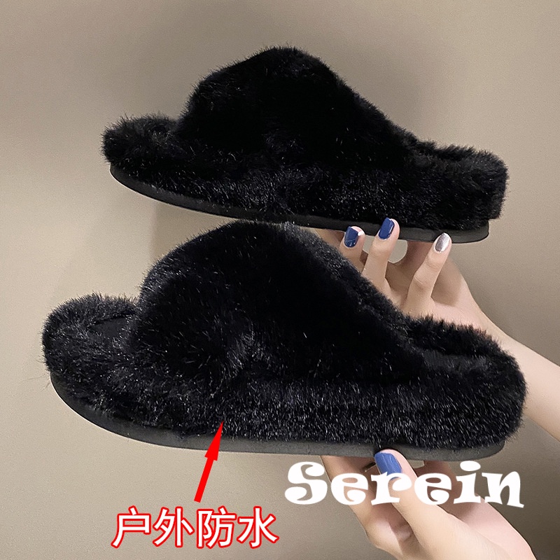 JISAILUN  dép lông dép bông Đế Dày dép quai hậu đế cao 2023 hot trend Độn đế Thoáng khí Thiết kế độc đáo Phối màu tinh tế FMR23B0SUI 48Z231129