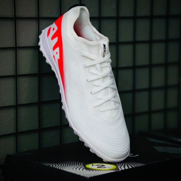 Giày bóng đá Air Zoom Mer Vapor 15 Pro Trắng Xanh, giày đá banh cỏ nhân tạo nam đã khâu đế - 2EVSHOP
