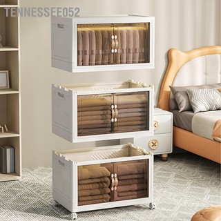 Tennessee052 Thùng lưu trữ có thể xếp chồng gập lại gấp chống bụi Sắp nắp đậy 4 bánh xe di chuyển Dung tích lớn dày