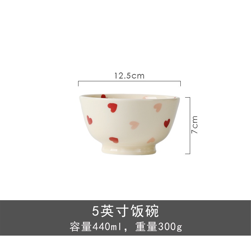 Bộ Chén Đĩa Sứ Họa Tiết Trái Tim Màu Trắng Phong Cách Pháp Dễ Thương Tiện Dụng Cho Gia Đình / Nhà Hàng