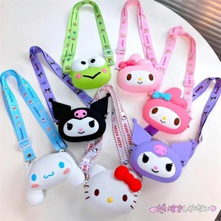 Sanrio Túi Đeo Chéo Silicon Hình hello kitty / melody / my melody / kuromi / cinnamoroll / hello kitty Dễ Thương Cho Bé