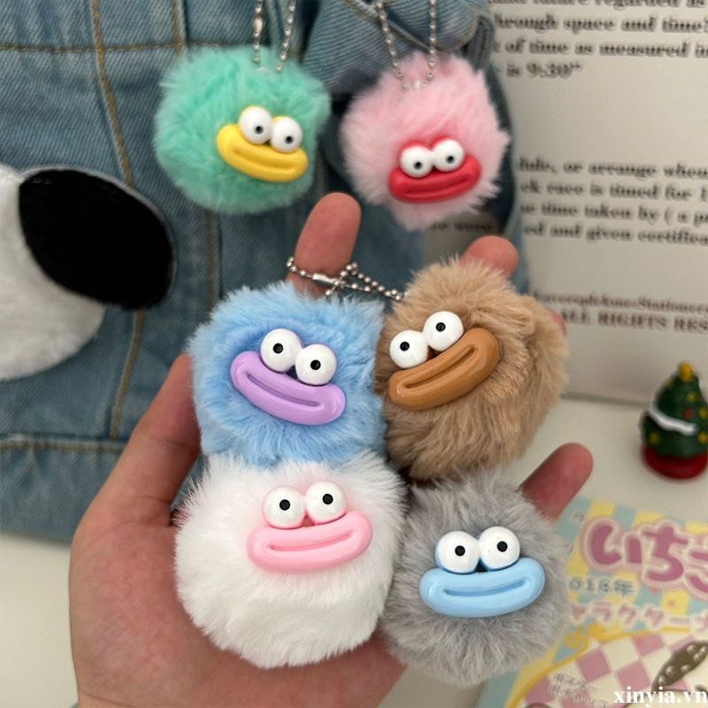 🌺🌺Móc Khóa Búp Bê Nhồi Bông Miệng Xúc Xích Vui Nhộn Sáng Tạo Trang Trí Ba Lô Đi Học