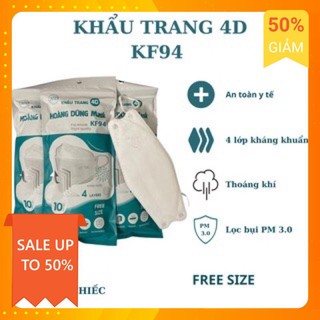 Khẩu trang kf94 hàn quốc công nghệ 4d gói 10 chiếc