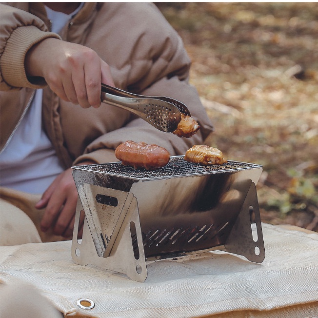 Bếp nướng Than mini gấp Bếp Nướng Bbq mini Solo Camping